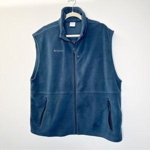 Columbia Men’s Fleece Full Zip Front Vest Size XL Blue